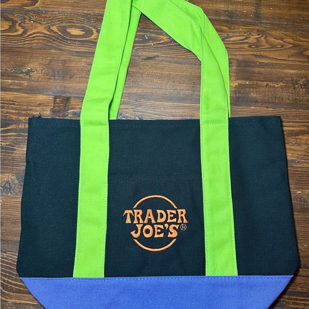 Trader Joes Mini‎ Canvas Tote Bag Limited Edition NWT Tricolor Halloween
